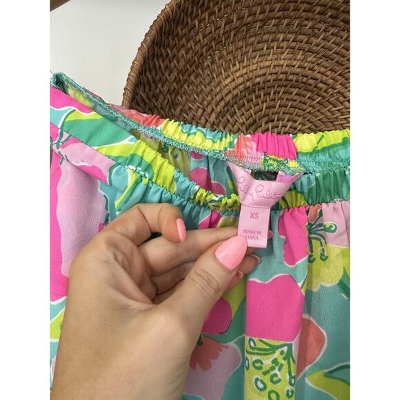 Lilly Pulitzer Size XS Strapless Wide Leg Elastic Waist Jumpsuit - Picture 6 of 8